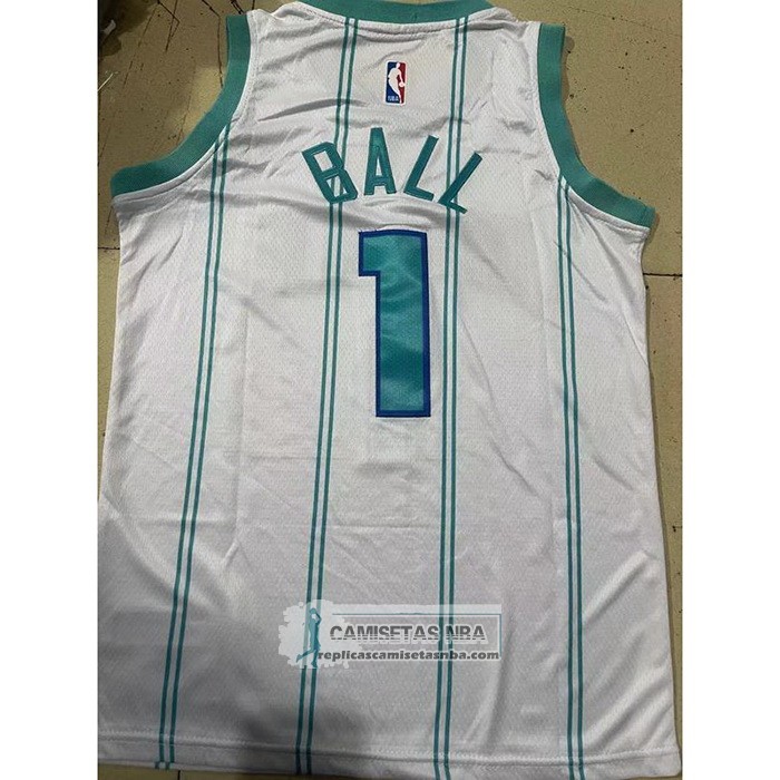 Camiseta Nino Charlotte Hornets LaMelo Ball NO 1 Association 2022-23 Blanco